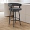 Armen Living Lorin 26" Counter Height Swivel Bar Stool in Black Finish and Black Faux Leather LCLRBABLBL26 - alternate 5